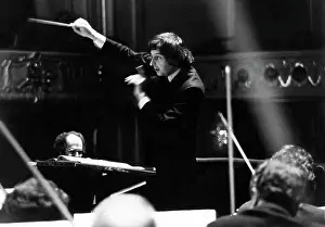 Previn: Andre Previn, composer and conductor, with ?