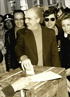 Papandreou: Andreas Papandreou casting his vote in Greek elections