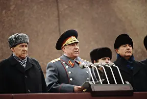 Tribune: Andrei Gromyko, Dmitry Yazov and Mikhail Gorbachev, 1987