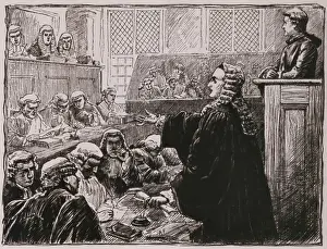 Argues: Andrew Hamilton, Peter Zenger's (seated, ?