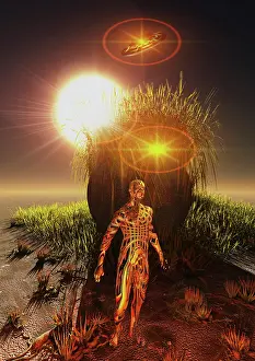 Colonization: An android exploring the surface of an alien exoplanet