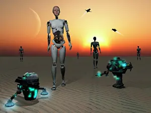 Survey: Androids and robots explore an alien world