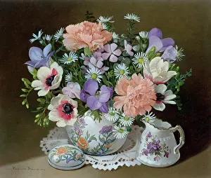 Dainty: Anemones and Daisies in a Ginger Jar