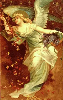 Bunches: Angel with autumn leaves and grapes