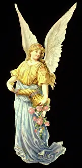 Cornucopia: Angel with cornucopia of flowers