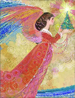 Spiers: Angel holding a little Christmas tree