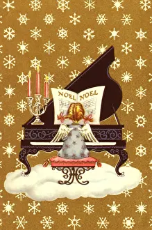 Candelabrum: Angel Playing Carol