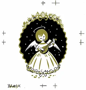 Two Colour: Angel playing a lute