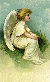 Knees: Angel Sits on Grass