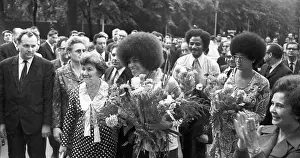 Heading: Angela Davis visits Moscow, 1972