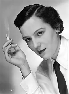 German Austrian: Angela Salloker with a cigarette, 1935