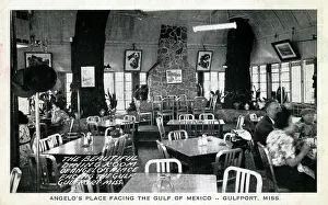Cuisine: Angelo's Place facing the Gulf of Mexico, Gulfport, Mississi