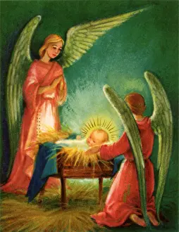 Crib: Angels and Christ Child