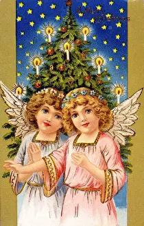 Retrographics Limited: Two angels and a Christmas tree