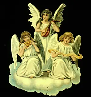 Lute: Three angels on a cloud