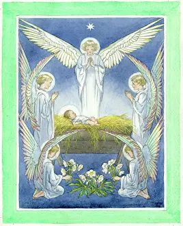 Angels and Infant Jesus by Molly Brett