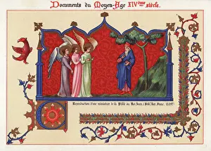 Moyen Age: Angels from a miniature in the King John bible