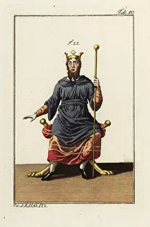 Robert Spallart: Anglo-Saxon king onn his throne