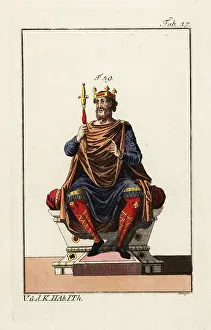 Anglo Saxon: Anglo Saxon king on his throne, 9th century