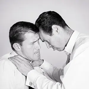 Crr001: Two Angry Arguing Businessmen Head To Head Hands