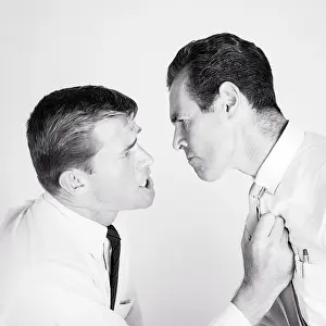 Crr001: Two Angry Arguing Yelling Businessmen Head To