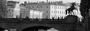 Anichkov: Anichkov Bridge in Leningrad, 1978