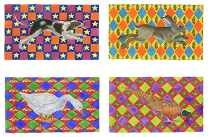 Tags: Animal Gift Tags: Hound, Hare, Goose, Pheasant