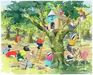 Hedgehog: Animals building a tree house