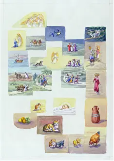 Advent: Animals around the Crib ' donkey, ox, lambs etc