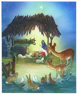 Schermele: Animals gazing at the holy stable