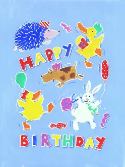 Ayliffe: Animals with party hats and balloons
