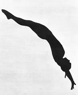 Plunging: Annette Kellerman diving in silhouette
