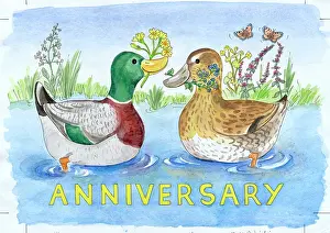 Mallard: Anniversary card design