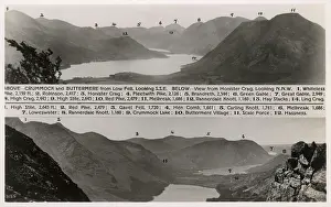 Stile: Annotated postcard showing Lake District Peaks