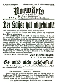 Announcement: Announcement of the Abdication of the German Kaiser