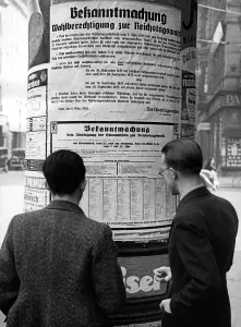Anymore: Announcement on an advertising column in Berlin, 1936