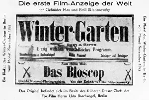 Announcement: Announcement of the first public screening, 1895