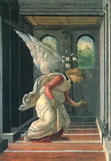 Botticelli: The Annunciation (detail), by Botticelli