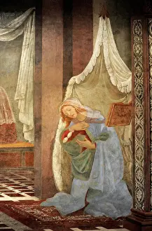 Annunciation: The Annunciation (detail), by Botticelli