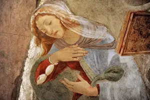 Annunciation: The Annunciation (detail), by Botticelli