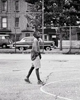 Gotham: Anonymous Alone Aimless African-American Young Man Walking