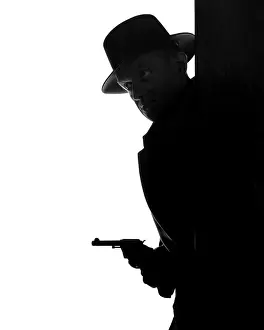 Noire: Anonymous Silhouette of Man Wearing Fedora Hat