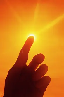 Endeavor: Anonymous Silhouetted Hand Finger Pointing up