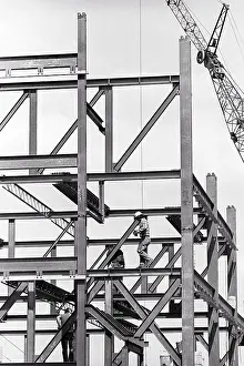 Multistory: Several Anonymous Silhouetted Men Construction Workers
