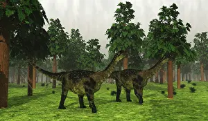 Limbs: Antarctosaurus dinosaurs in the rain