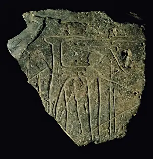 Plaque: Antelope engraved on a stone plaque. Neolithic. National Arc