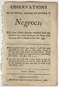 Importing: Anthony Benezet, Observations on the inslaving, ?