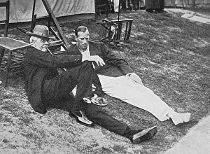 Wilding: Anthony Wilding with Arthur Balfour at Wimbledon
