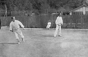 Wilding: Anthony Wilding playing tennis at Cannes