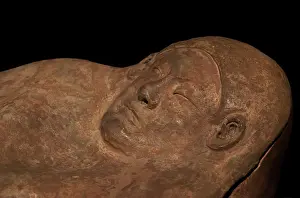 Phoenician: Anthropomorphic terracotta sarcophagus. From Ghar